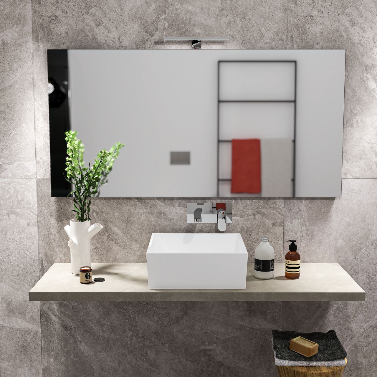 Прямоугольное зеркало со встроенным освещением для ванной комнаты Ercos зеркала ARCH-00096732 - Вид №4