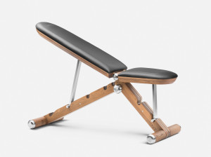 Скамья для пресса из грецкого ореха и кожи