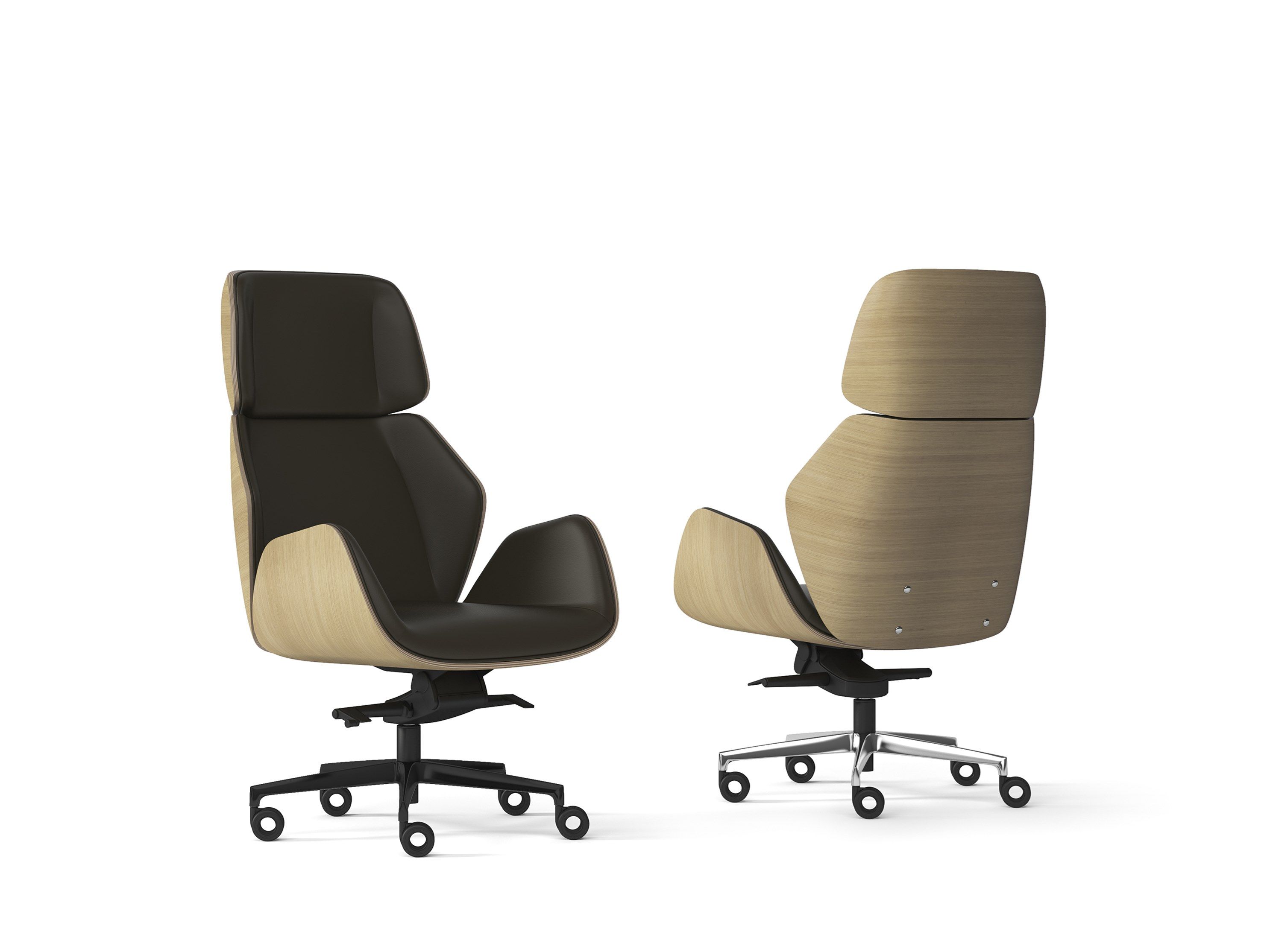 Офисное кресло руководителя с 5 спицевыми колесами SITLOSOPHY® Haiku Wood ARCH-00135081 - Вид №1