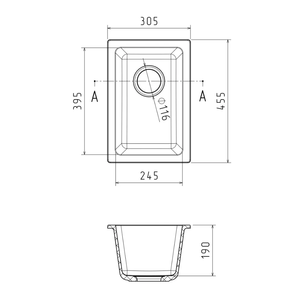 Кухонная мойка Кварц Ewigstein S573 GranFest 2540-S573 - Вид №1