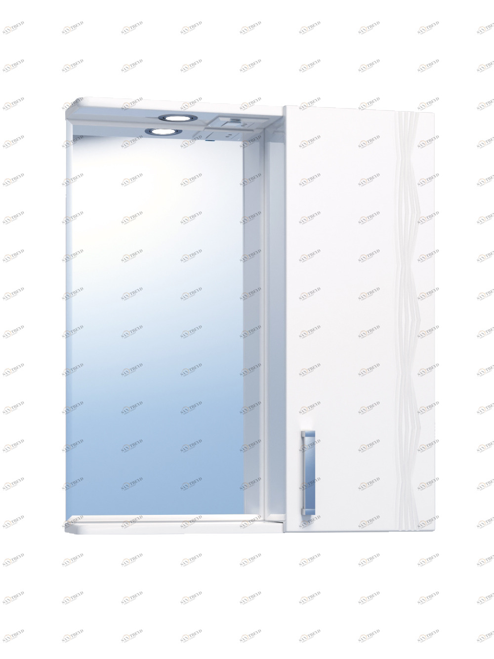 Зеркало Atlantic 1-550 правый, со спотом550⨉150⨉700 мм белый VIGO sun-id-664492