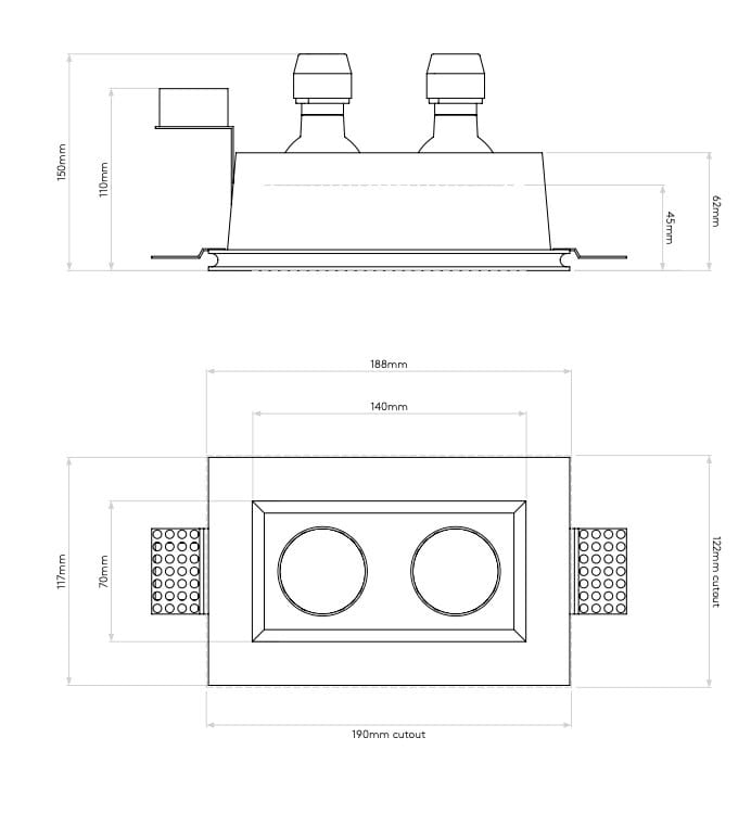 Несколько гипсовых светодиодных утопленных прожекторов Astro Lighting Blanco ARCH-00012279 - Вид №6