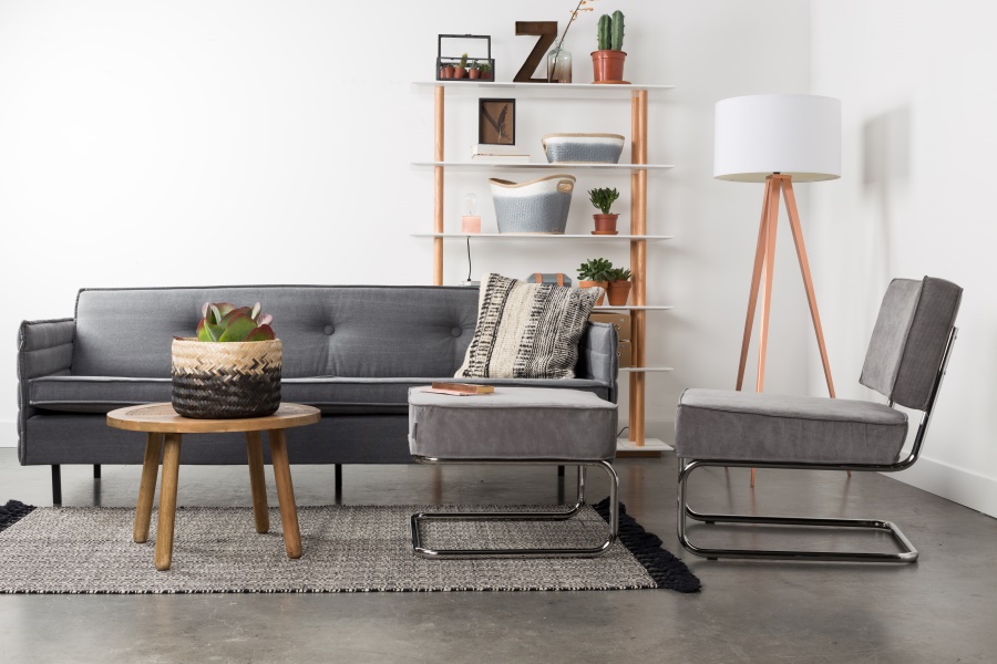 Кресло Lounge Ridge Rib с подлокотниками, желтое Zuiver 3100019 - Вид №10