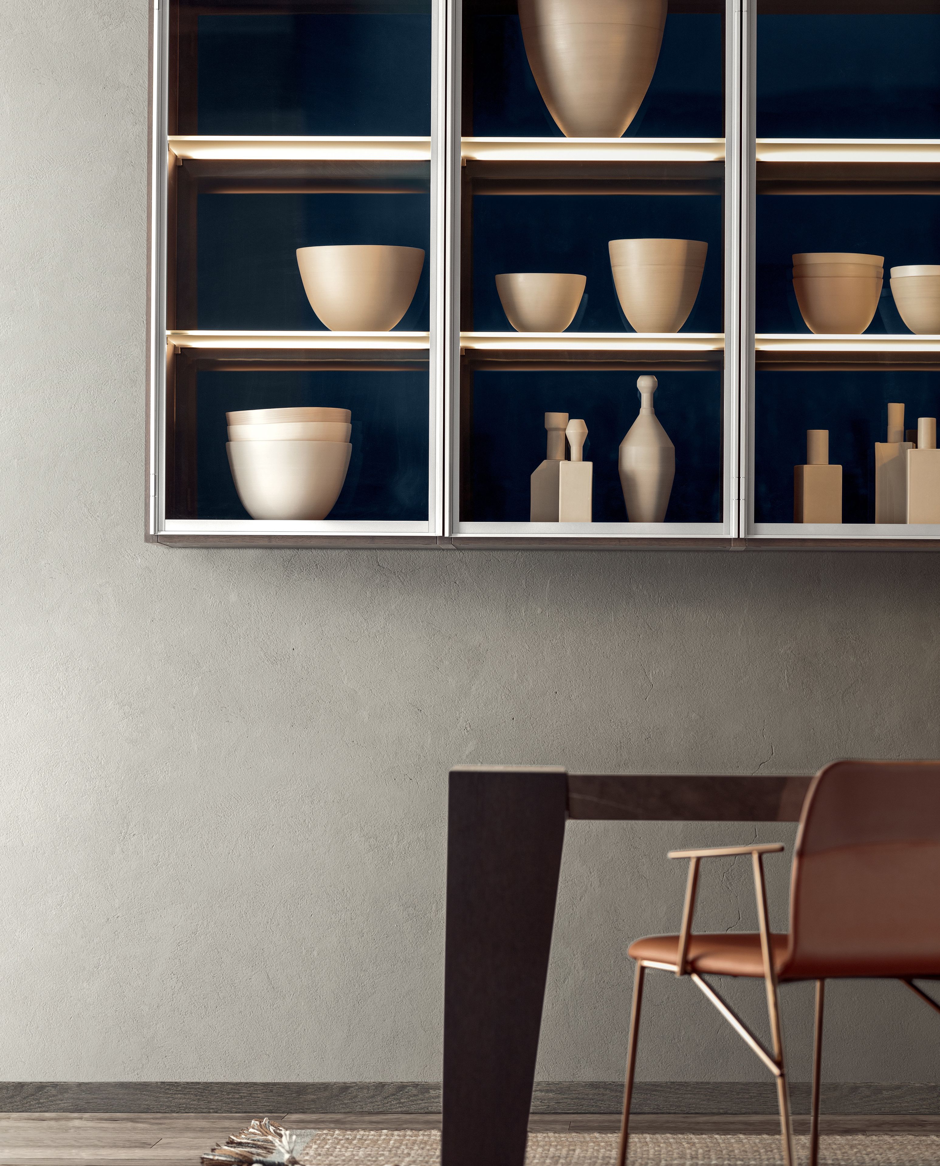 Стеклянная секционная настенная Книжная полка Pianca Spazioteca ARCH-00019976 - Вид №1