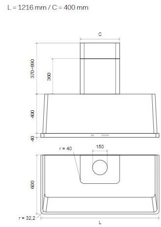 Ilve Настенный стальной кожух Majestic Am120 Santreyd - Вид №4