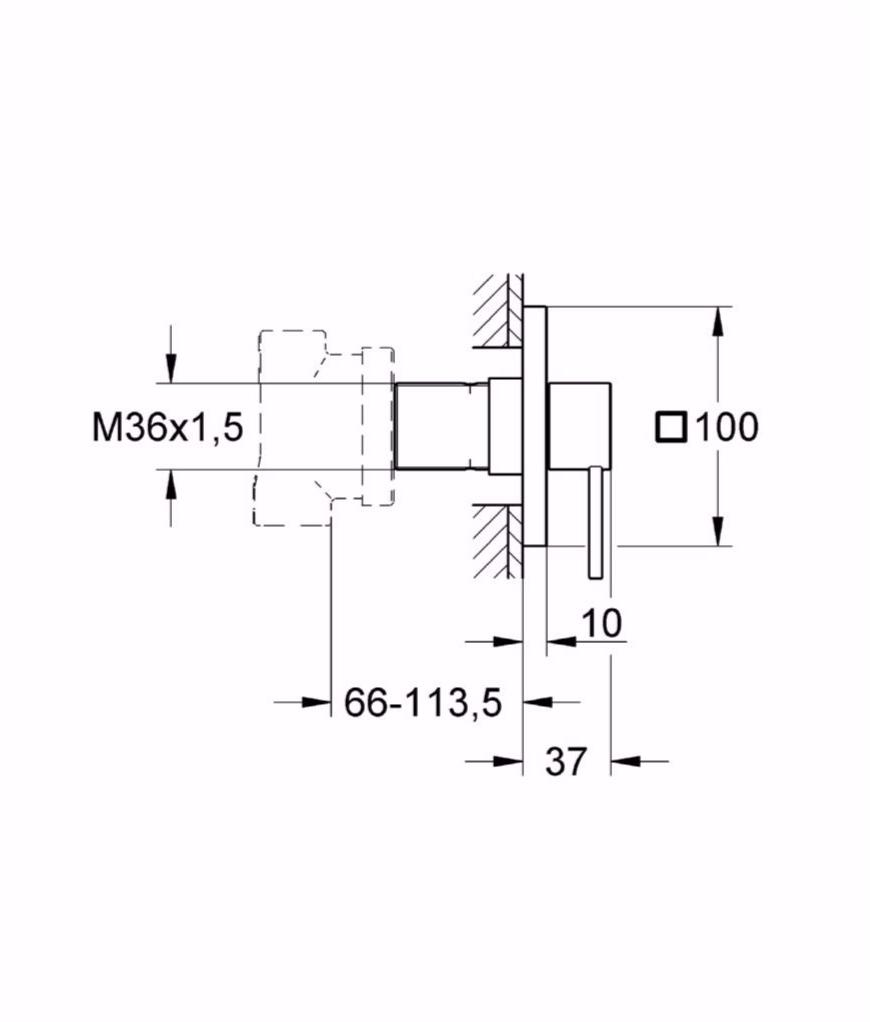 Внешняя часть переключателя GROHE Allure, хром (19590000) - Вид №1