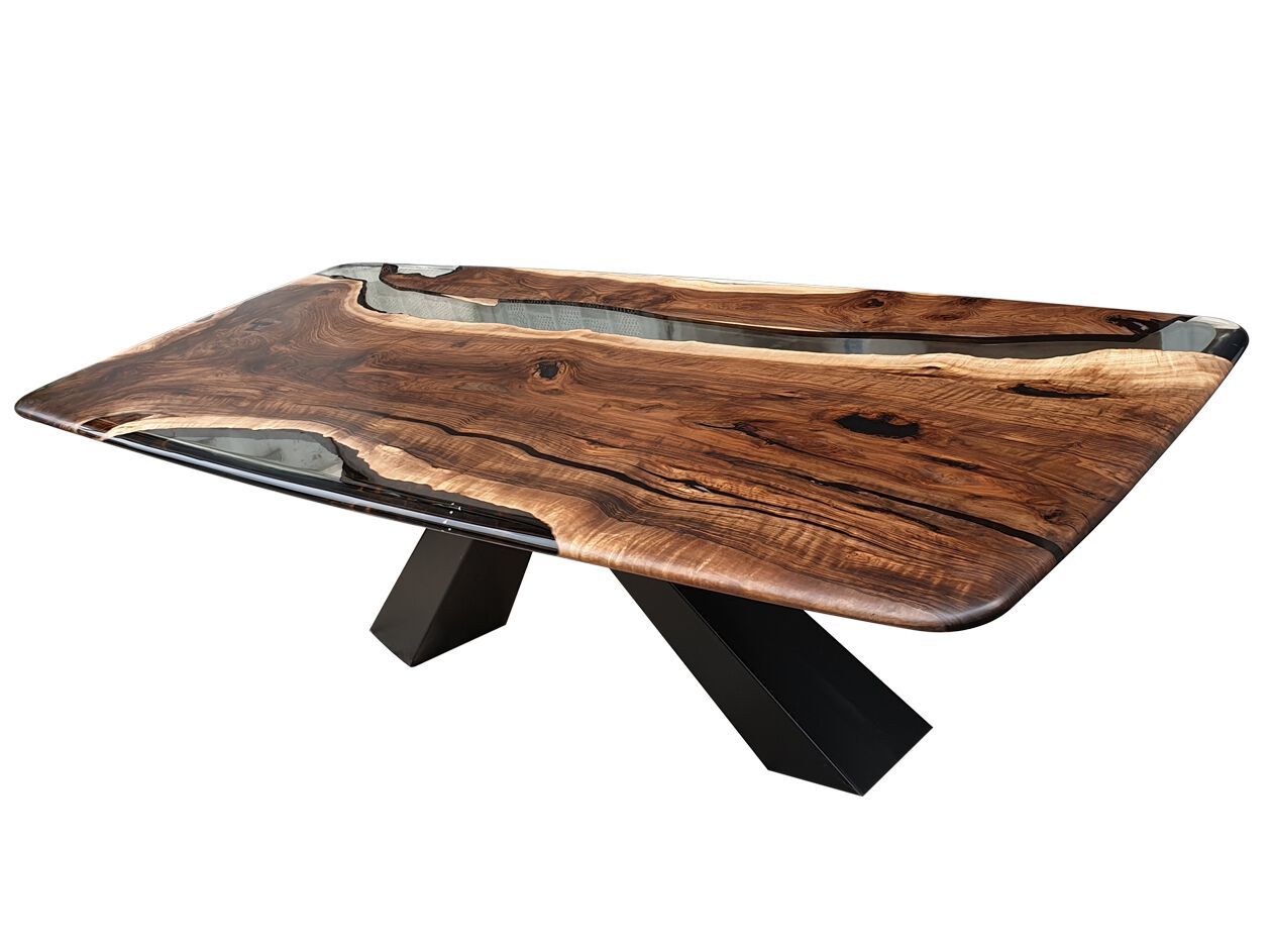 Прямоугольный стол из орехового дерева и смолы Legnor LEG2408766 ARCH-00077489