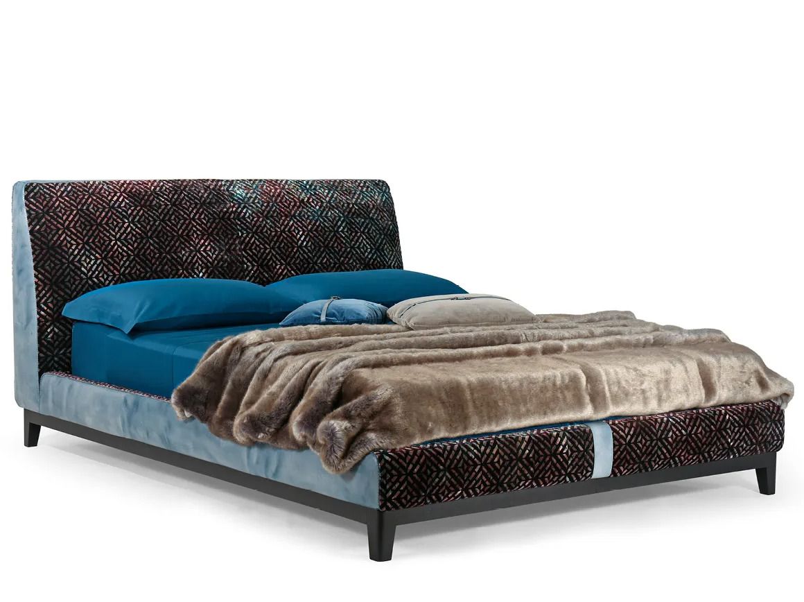 Двуспальная кровать из ткани с мягким изголовьем Borzalino Greg ARCH-00039184