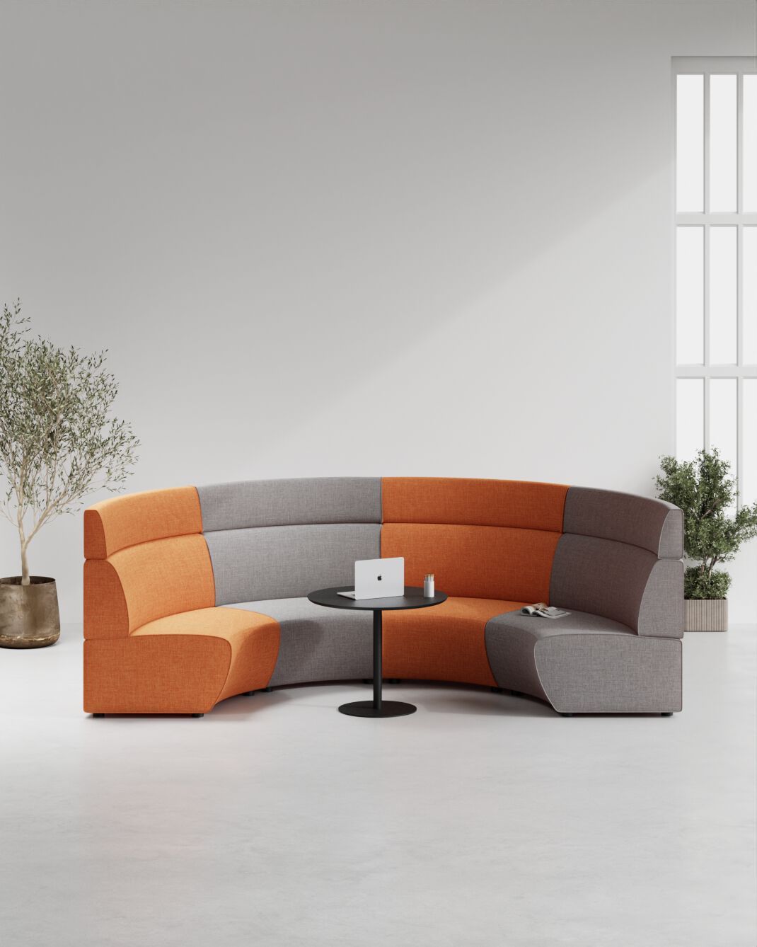 Модульная изогнутая ткань контракт диван WORKSPACE GENE ARCH-00014119 - Вид №1