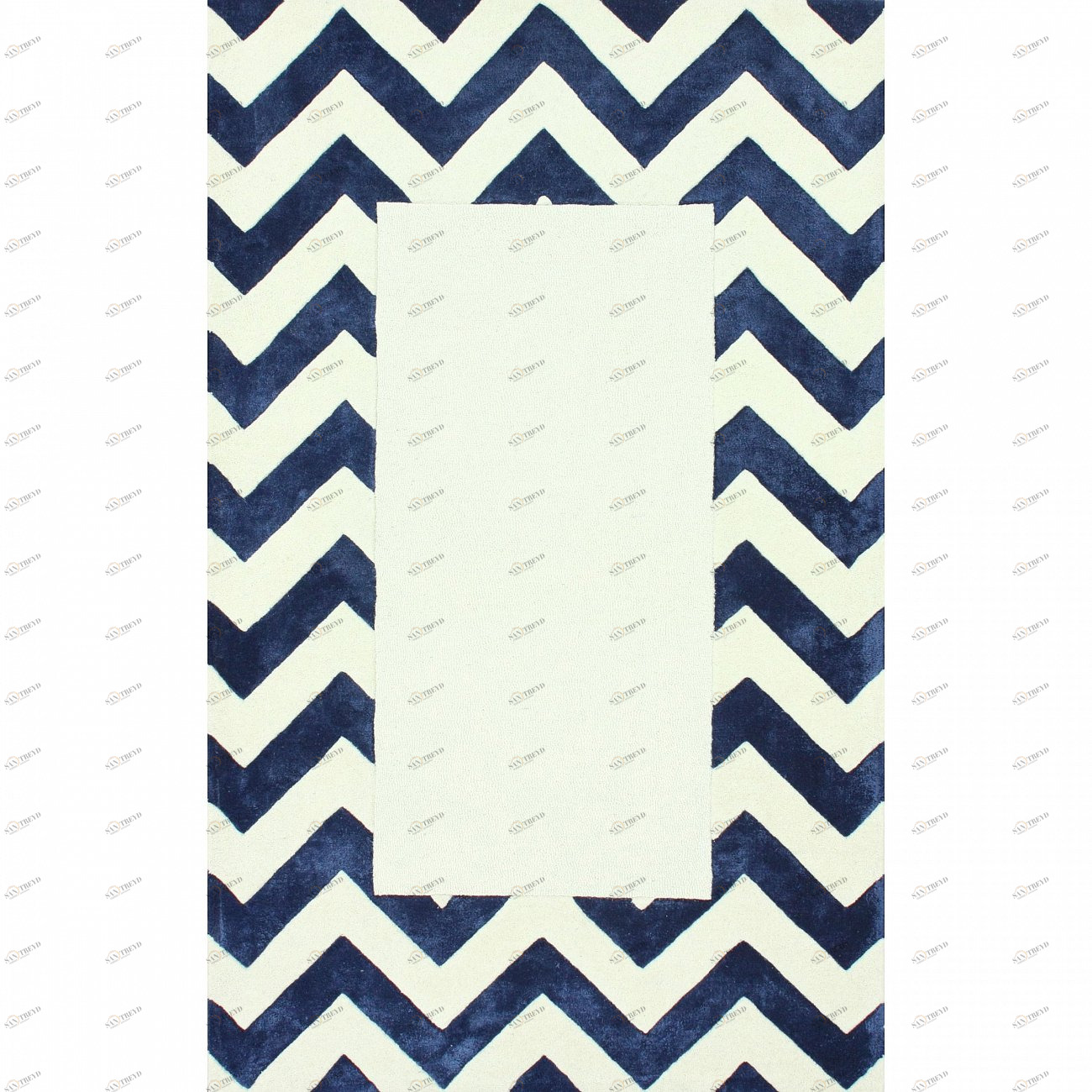 Ковер Zig Zag синий с квадратом 240х330 DOLLY CAPRETS ДИЗАЙНЕРСКИЕ, ЗИГ ЗАГ 015188 Белый;синий 