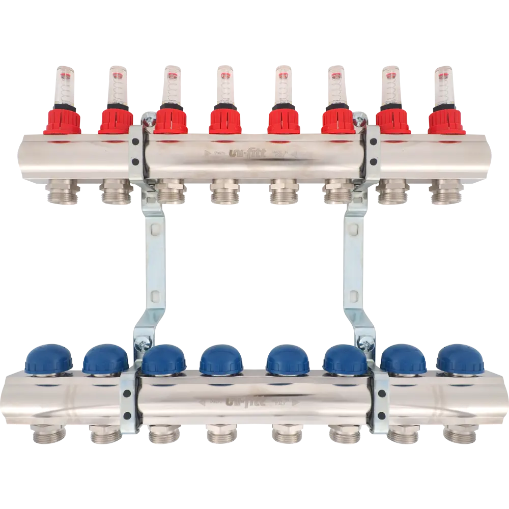 Коллекторная группа Uni-Fitt со встроенными расходомерами 1"х3/4" 8 выходов 440E4308 STLM-2055013