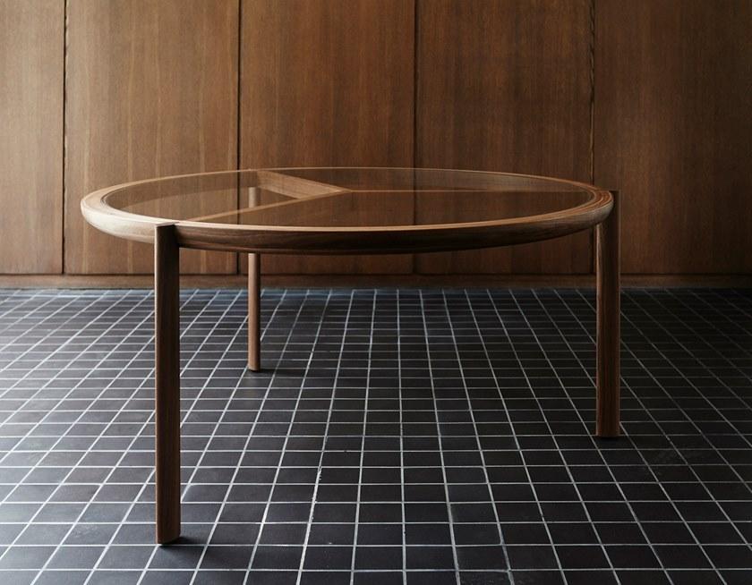 BassamFellows Круглый стол из дерева и стекла Spoke Cb-323/cb-324/cb-325 - Вид №4