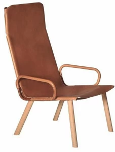 Capdell Кожаное кресло с подлокотниками с высокой спинкой Ply