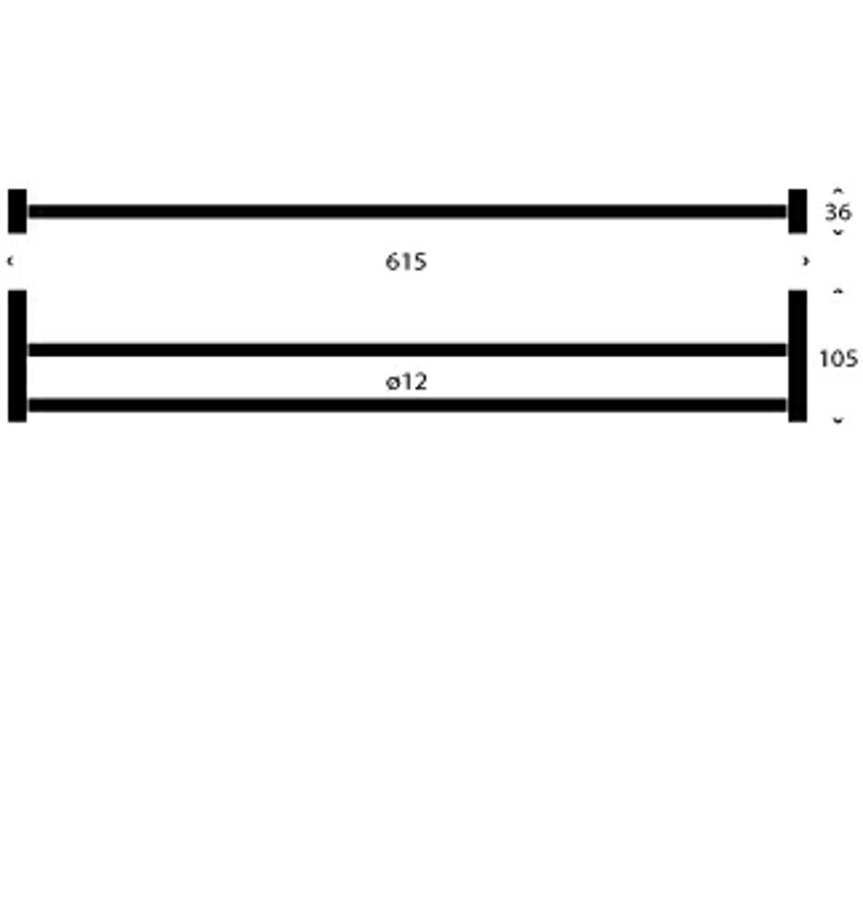 FROST Держатель для полотенца 6, 60cm » черный Нержавеющая сталь Черный Q301760075  - Вид №2