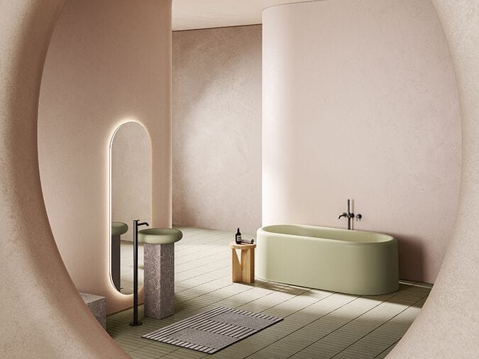 Овальное зеркало со встроенным освещением для ванной комнаты Inbani слой ARCH-00038871 - Вид №7