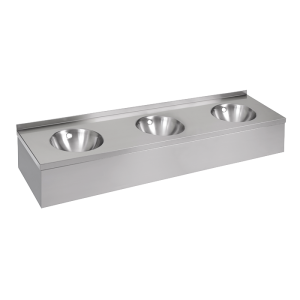 93207 Нержавеющий подвесной умывальник с 3 чашами с облицовкой SANELA