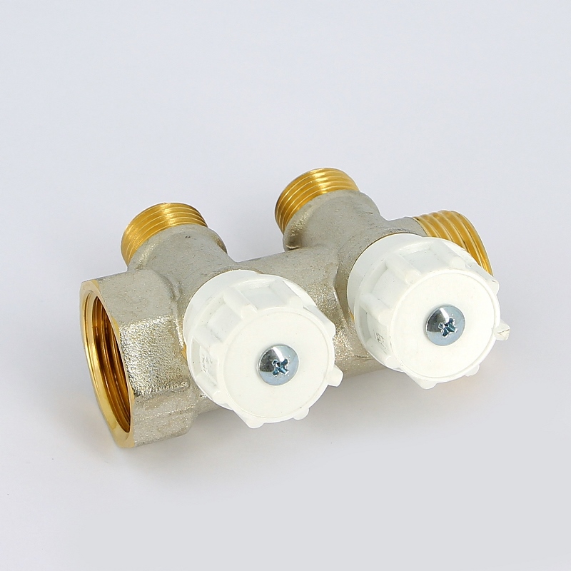 Коллектор НВ 1" с вентилями никелированный ITAP 2 выхода 1/2"Н 38мм 46512 - Вид №2