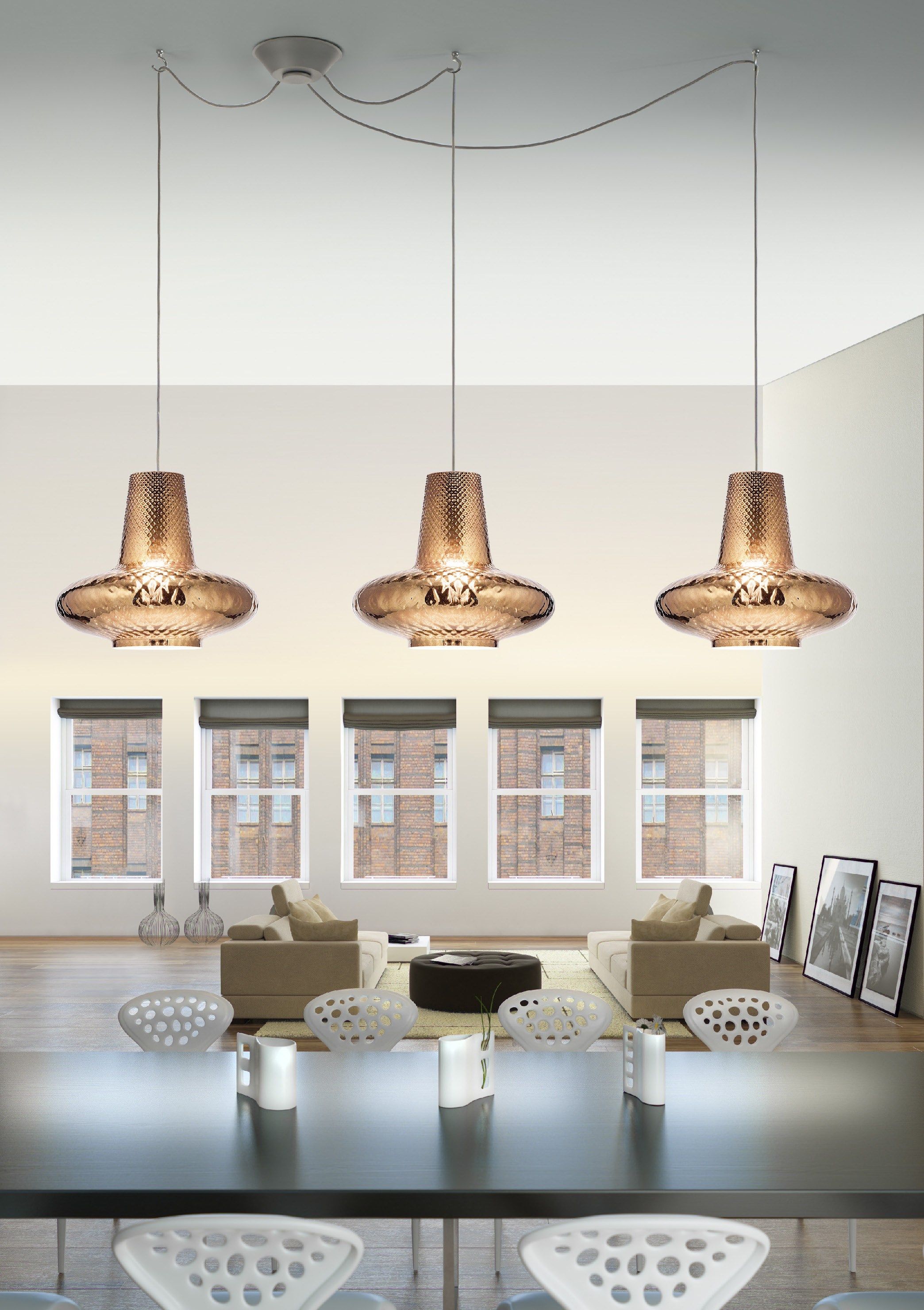 Подвесной светильник из дутого стекла Zafferano Ромео и Джульетта ARCH-00018003 - Вид №1