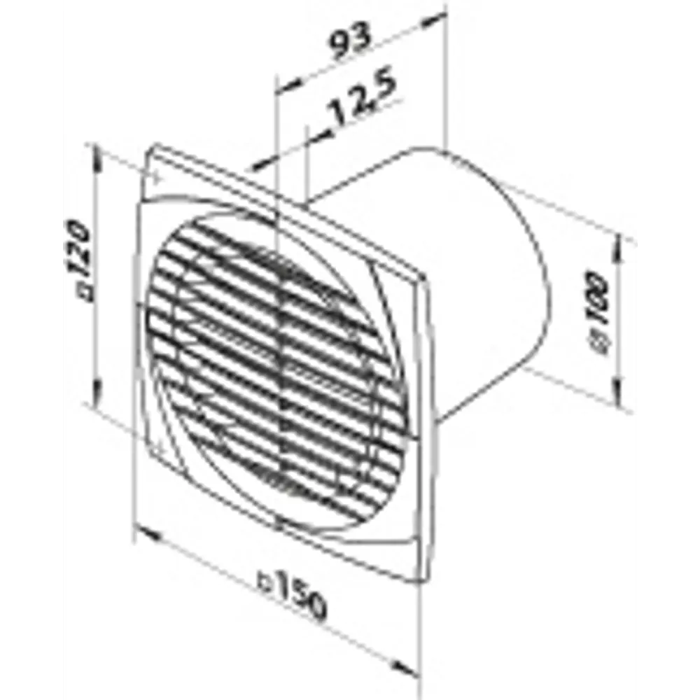 Вентилятор осевой вытяжной Вентс Д D100 мм 34 дБ 95 м³/ч цвет белый STLM-2152915 - Вид №3