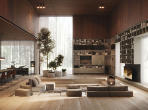 Книжный шкаф с угловым днем