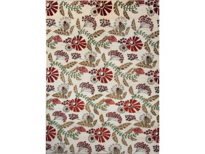 Прямоугольный шерстяной цветочный ковер