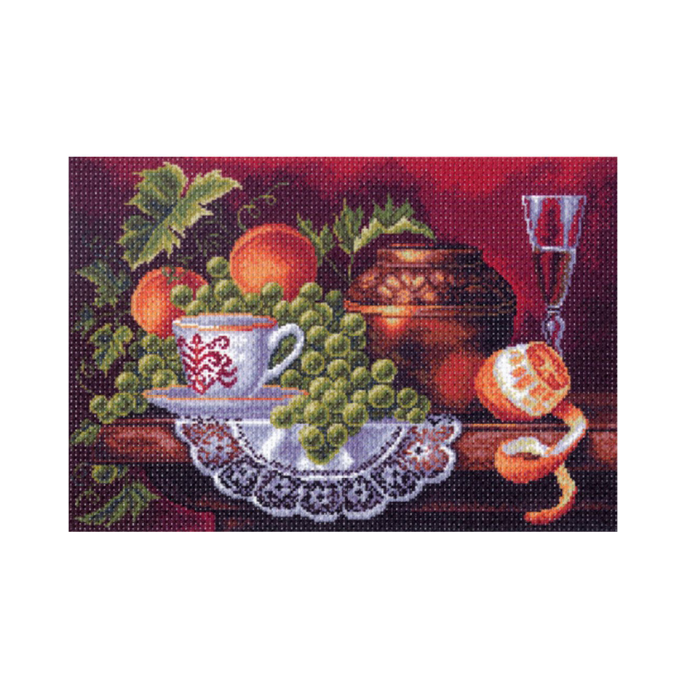 1414 Канва/ткань с рисунком Рисунок на канве 33 см х 45 см "Фруктовая" Матренин посад 