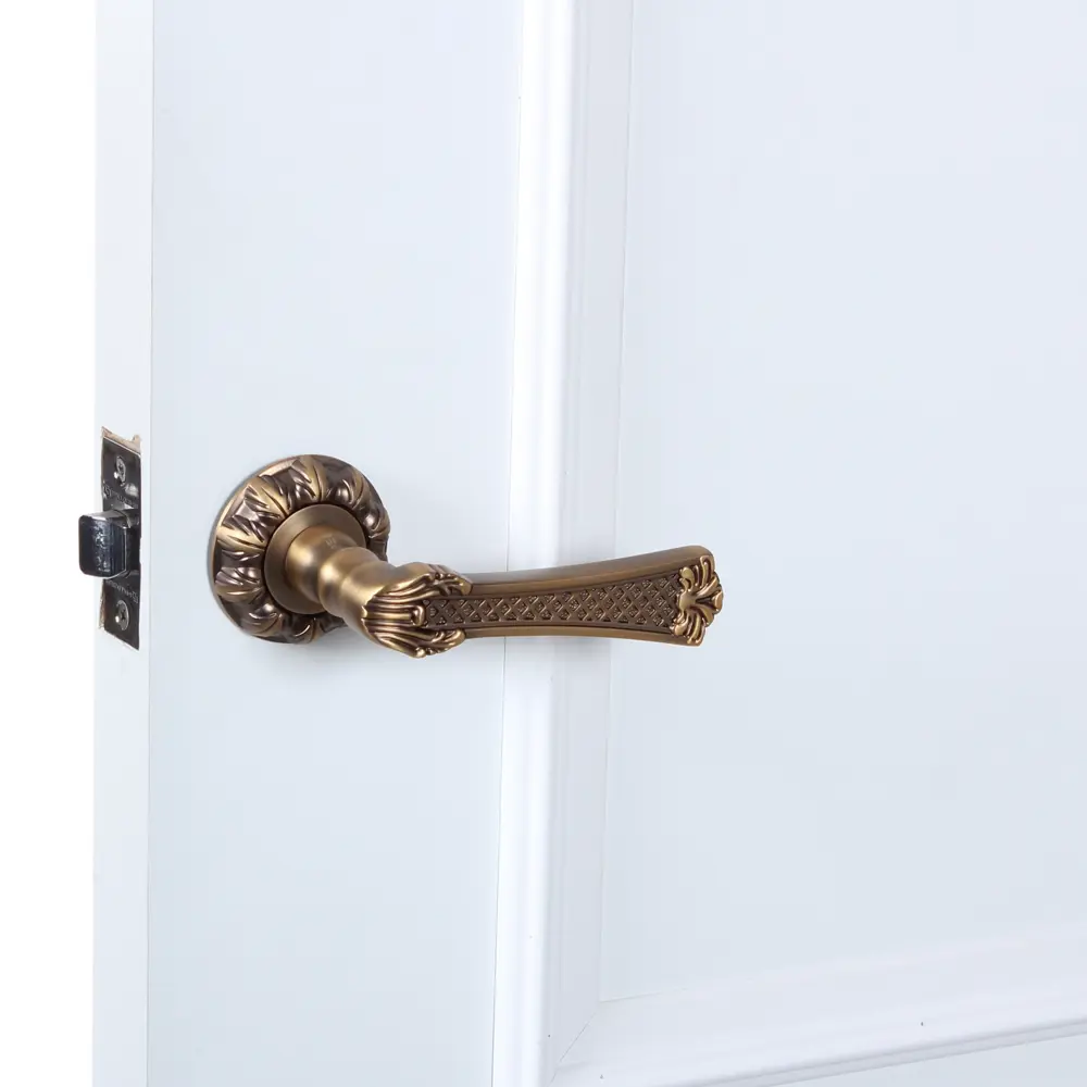 Ручки дверные на розетке Apecs H-2411-Z-AN, цвет античная бронза ARMEX STLM-2093485 - Вид №5