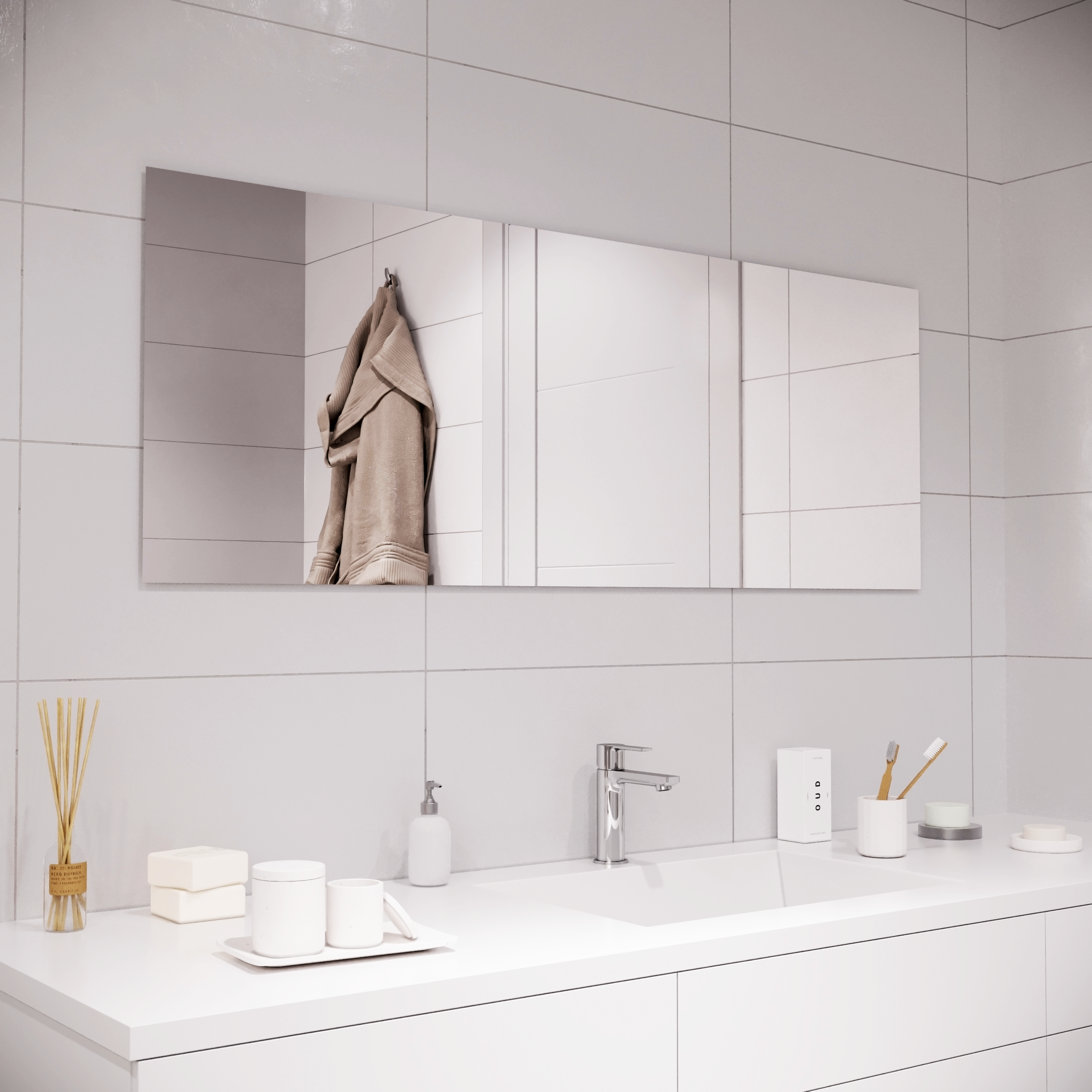 82360922 Полотно зеркальное 55x150 см 1 шт. Зеркальное полотно STLM-0025418 SENSEA