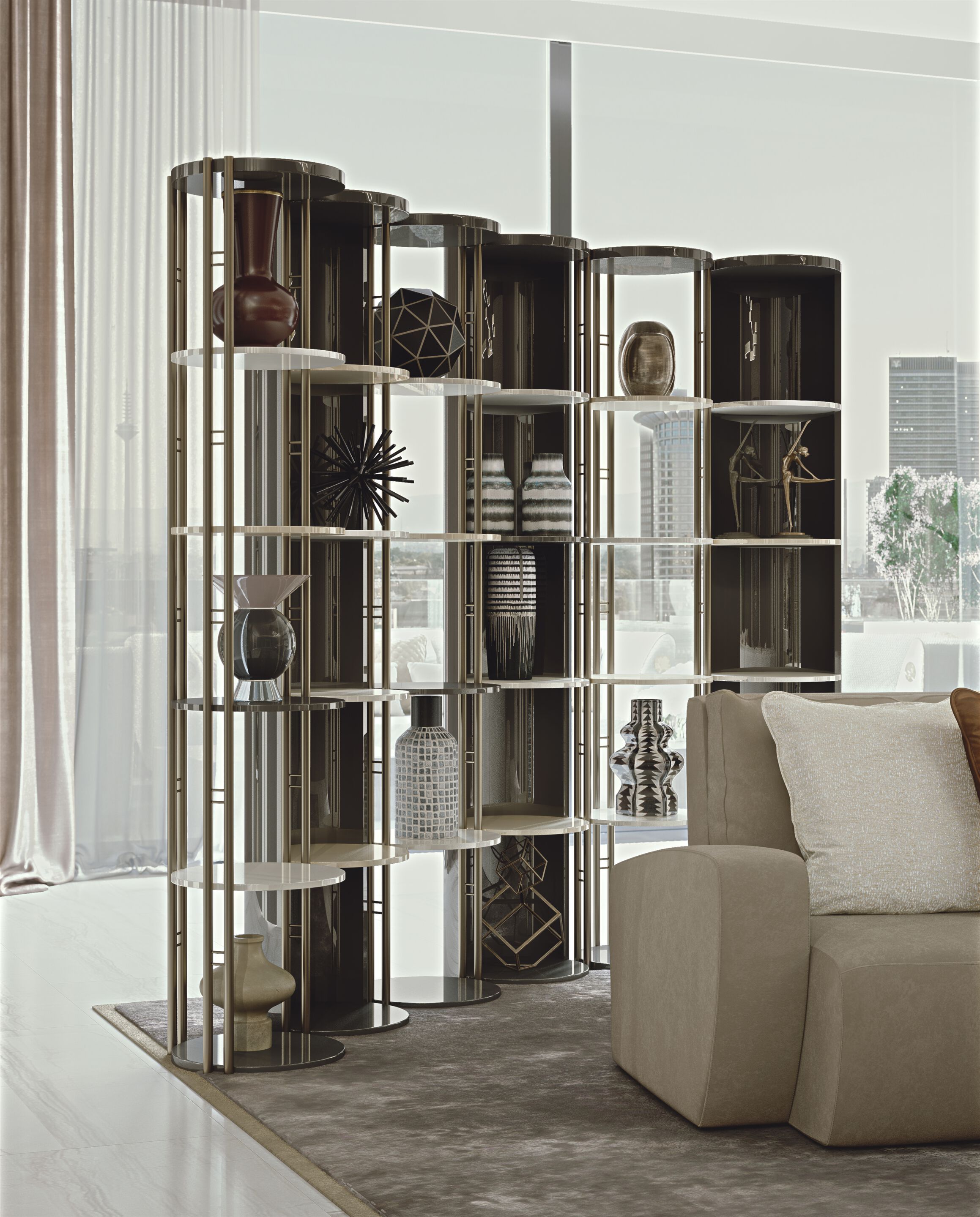 Деревянный отдельно стоящий модульный книжный шкаф Bizzotto Italia Atmosphera ARCH-00131923 - Вид №2