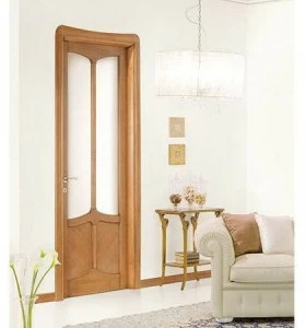 LEGNOFORM Дверь из массива дерева и стекла, индивидуальная высота Liberty