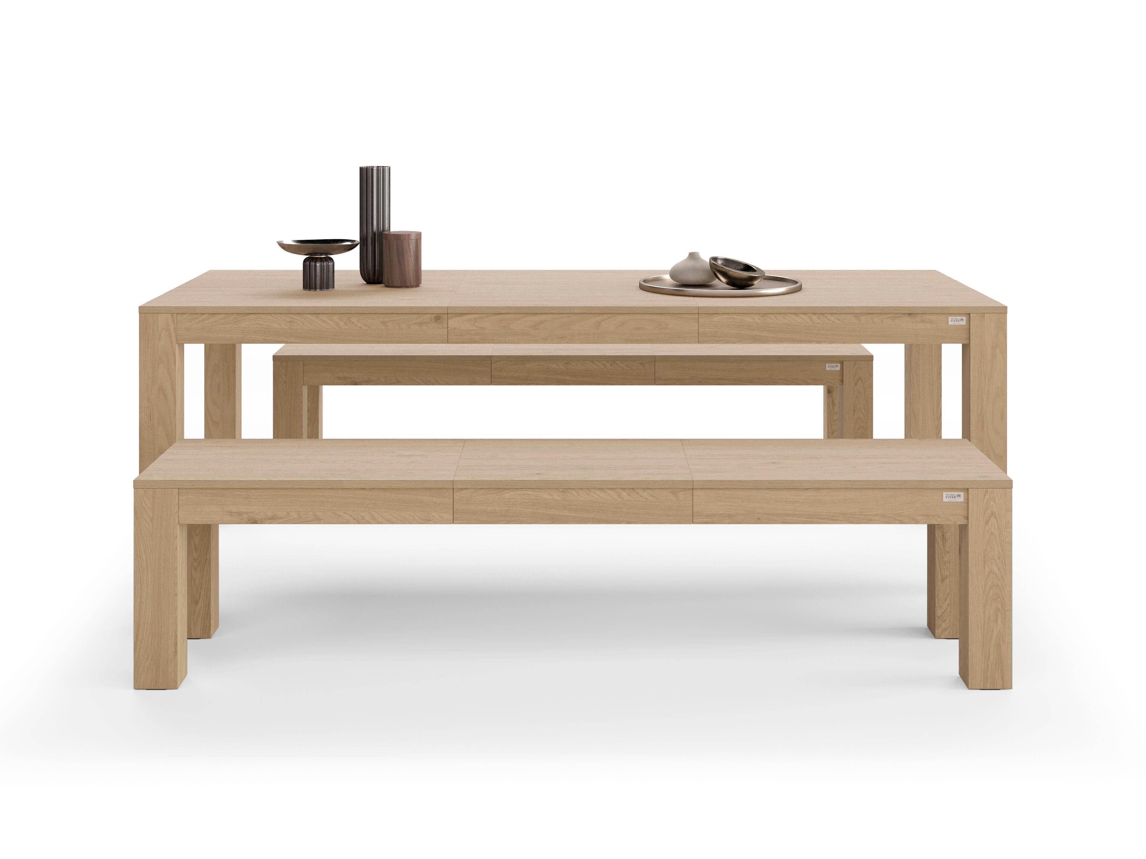 Выдвижной стол из дуба с 2 скамейками Mobili Fiver Rachele ARCH-00144679 - Вид №3