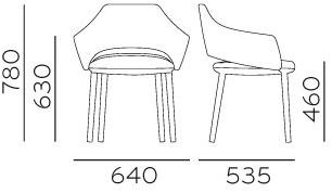 Pedrali Стул с обивкой и подлокотниками Vic 645 - Вид №11