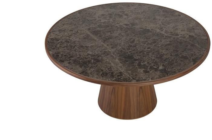 Tonin Casa Круглый стол из ореха и столешница из керамогранита sun-id-1415073 - Вид №4