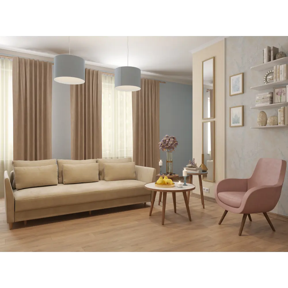 Штора на ленте со скрытыми петлями Inspire Looks 200х260 см цвет бежевый 18614123 STLM-2173484  - Вид №6