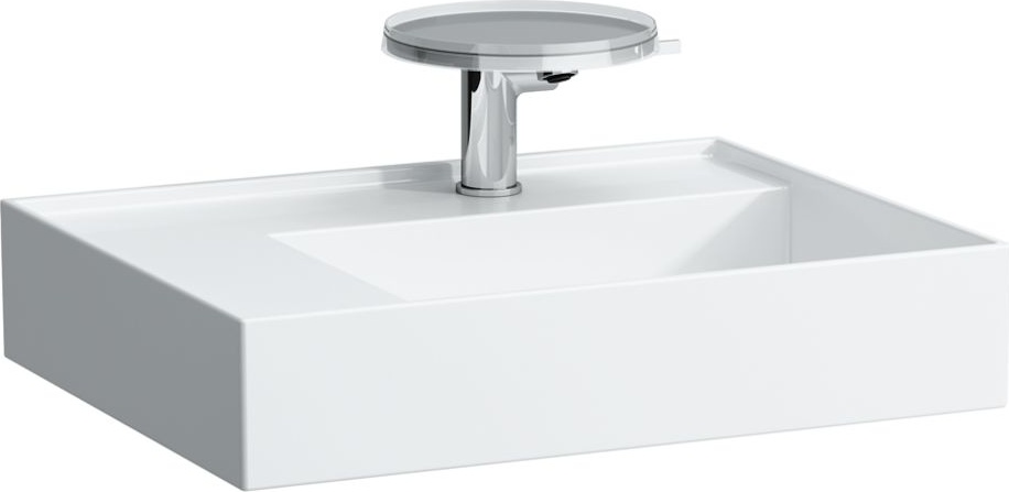 H8103354001121 Раковина с полочкой слева, со специальным скрытым сливом LAUFEN PRO
