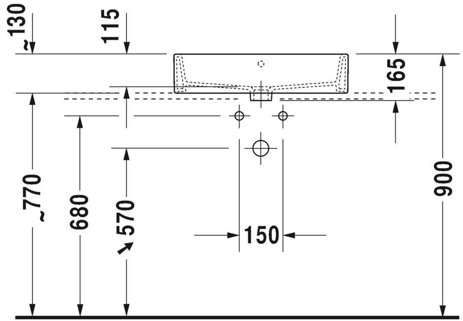 2352600041 Подвесная раковина настенная овальная Duravit Vero Air - Вид №2