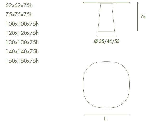 Керамический квадратный садовый стол Sovet Italia ARCH-00028516 - Вид №2