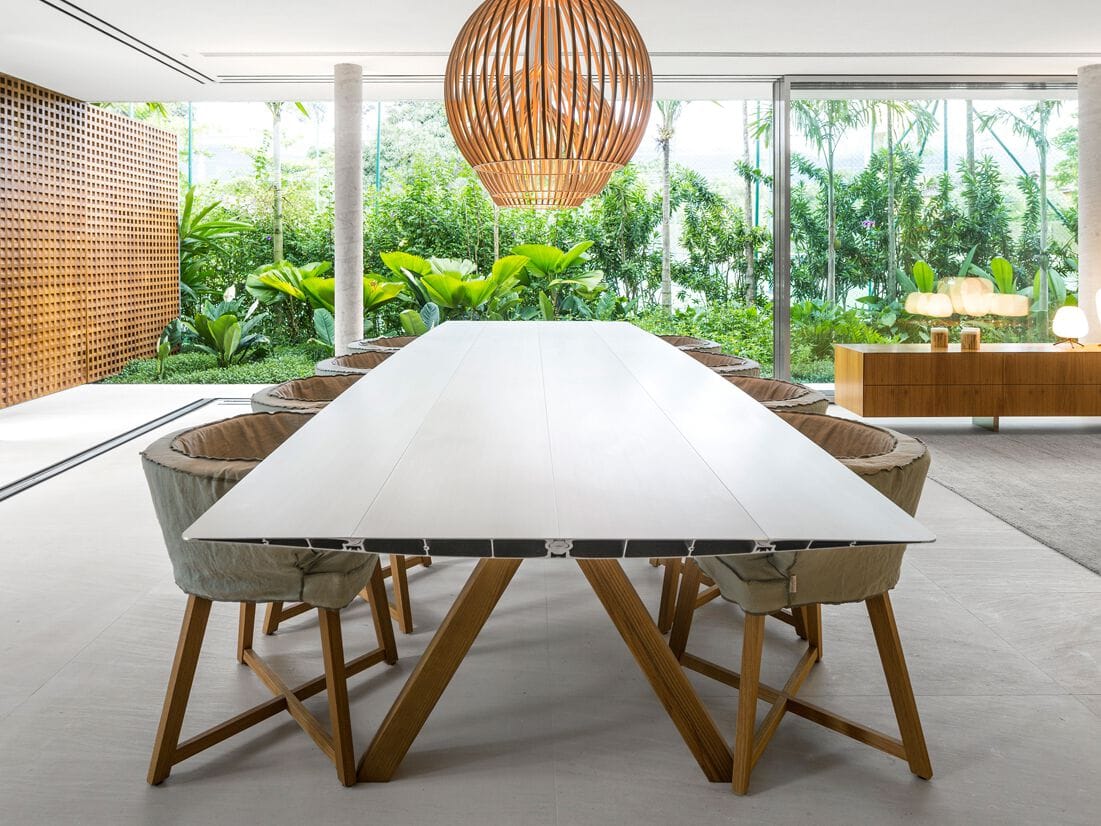 Прямоугольный обеденный стол из алюминия и дерева BD Barcelona Aluminium ARCH-00066784 - Вид №2