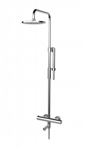 68546 / 0D Внешний термостатический смеситель для душа и ванны с трубкой, переключателем, лейкой для душа, набором для ручного душа и эрогатным изливом. Bongio Wellness