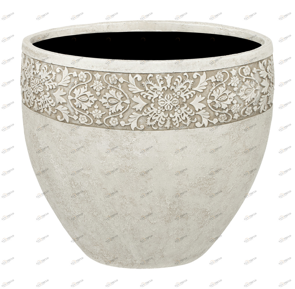 Ваза бежевая с декоративным элементом диаметр 40 см "Пуатье" LE-VILLAGE - 081678 Бежевый 