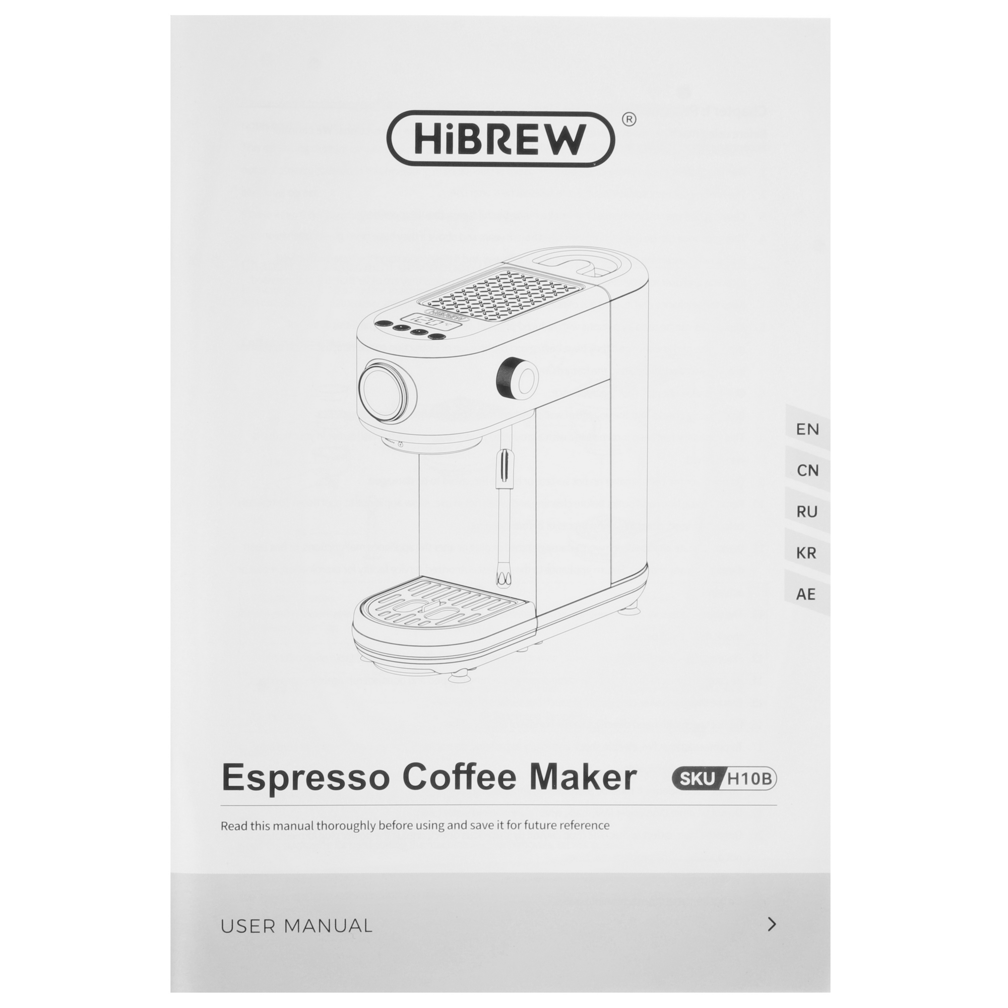 9156829 Кофеварка рожковая HiBREW H10B бежевый STDN-0138695 - Вид №9