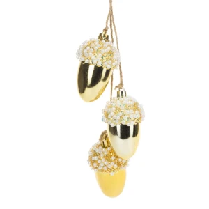 89381694 Украшение елочное Желуди золотой 3 шт. STLM-1423736