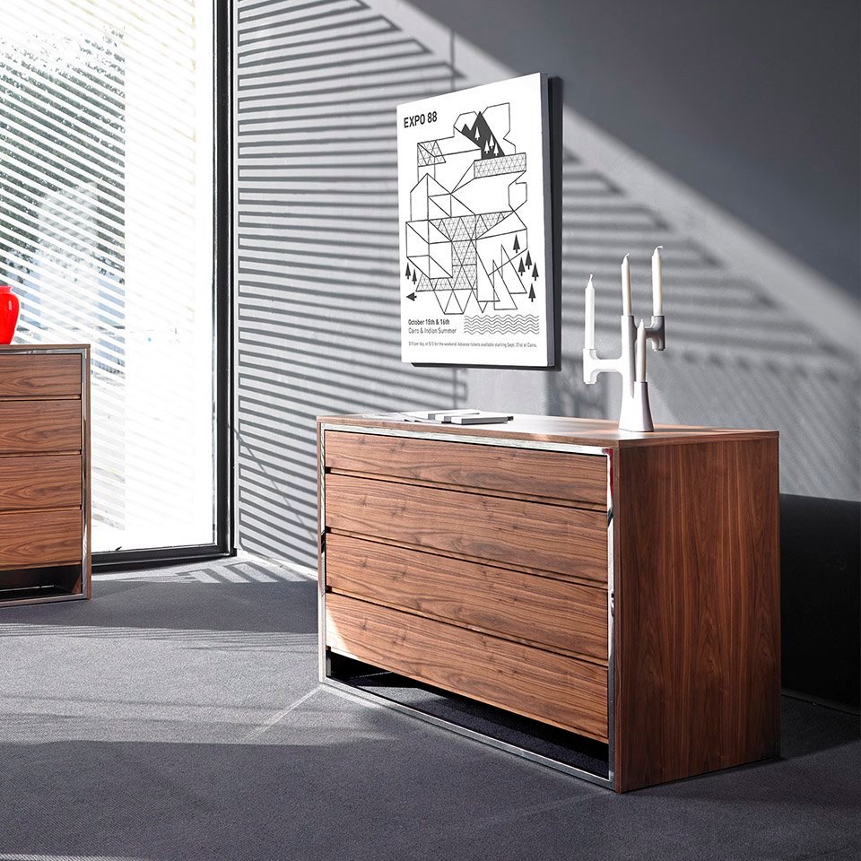 Комод с 4 ящиками орех Style от Angel Cerda ANGEL CERDA ДИЗАЙНЕРСКИЕ 148711 Бежевый;орех  - Вид №3