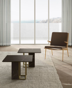 Квадратный журнальный столик из керамогранита