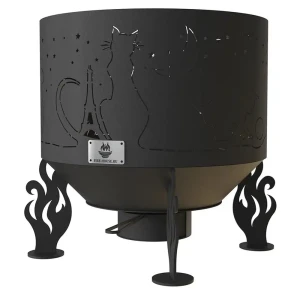 91415373 Костровая чаша Fire-House Коты и Звезды d600 с зольником 60x57 см STLM-1439541