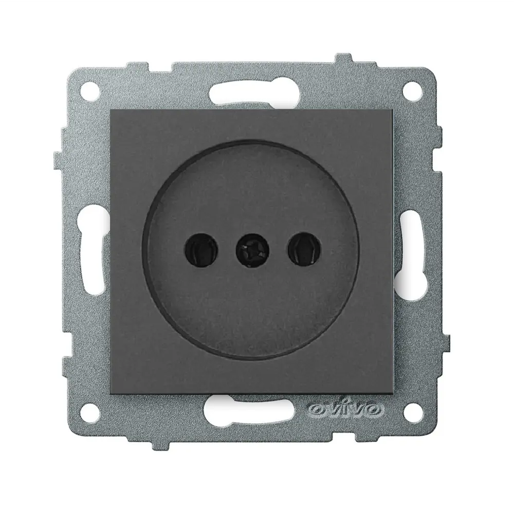 90702784 Розетка основная встраиваемая Ovivo Loft 600-000311-215 цвет дымчатый STLM-0345591