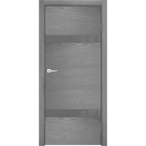 Дверь межкомнатная остеклённая с замком в комплекте Триумф 200x70 см ПВХ цвет серый