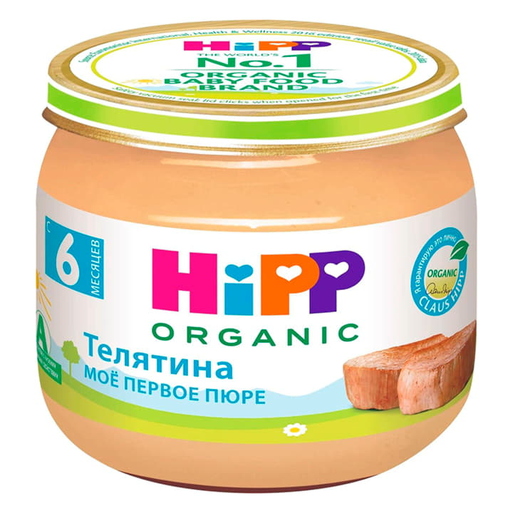 Пюре Телятина с 6 месяцев мое первое пюре HiPP 80 г Santreyd 15709 - Вид №1