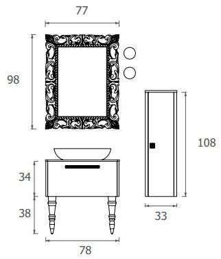LEGNOBAGNO Лаковая тумба под умывальник с ящиками Decò Deco sun-id-1348553 - Вид №3