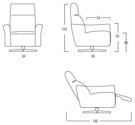 Egoitaliano Поворотное кожаное кресло с откидной спинкой sun-id-1467182 - Вид №6